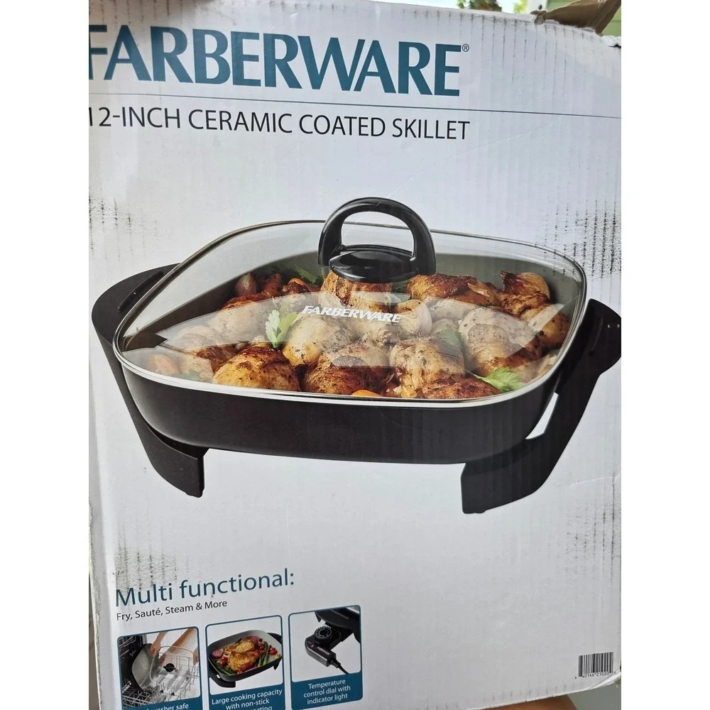 Farberware 12-Inch Electric Skillet‎ Ceramic Non-Stick FW61100027877 1200W E3